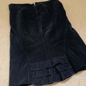 Professional/office wear stretchy velvet skirt